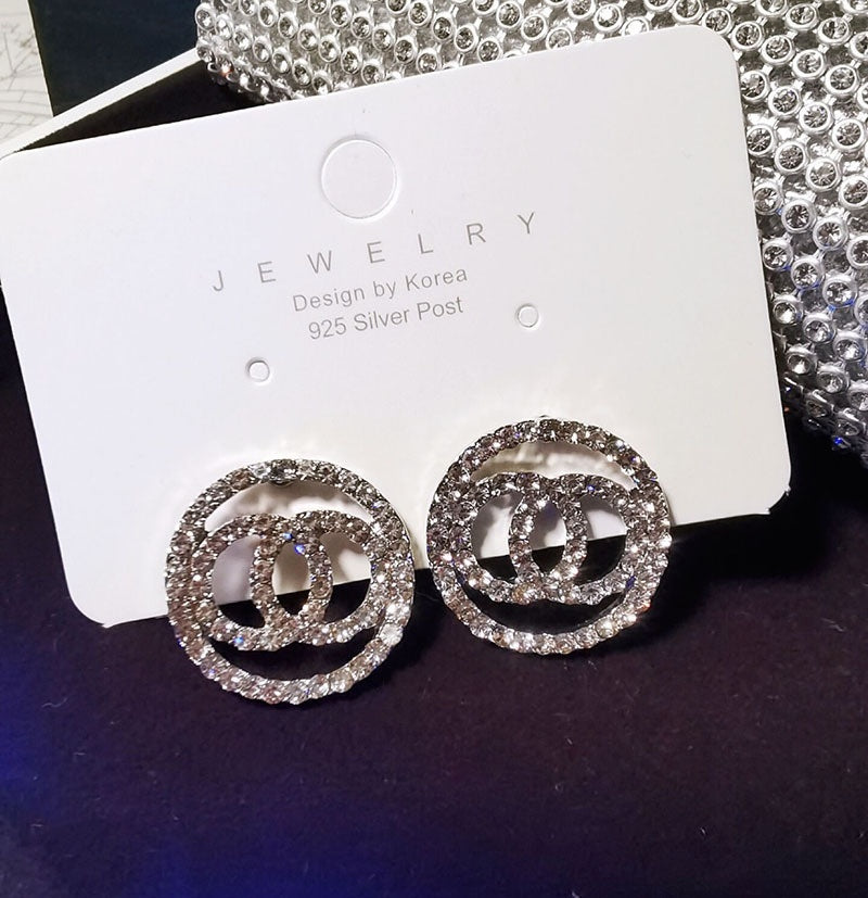 Trendy niche alloy earrings with a luxury feel.