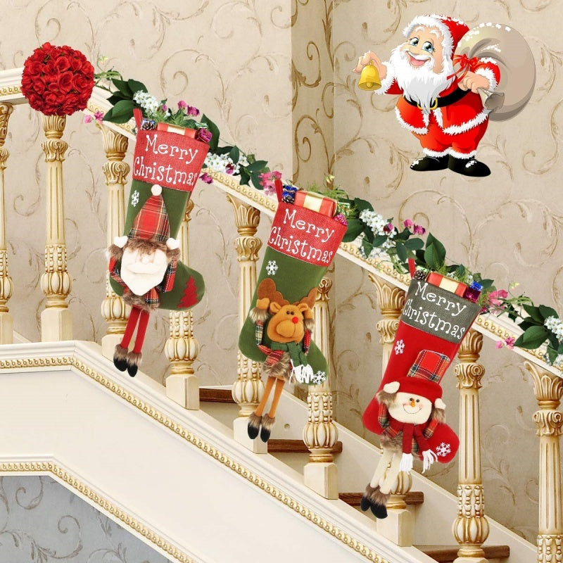 Festive Big Stockings for Xmas Tree & Holiday Decor