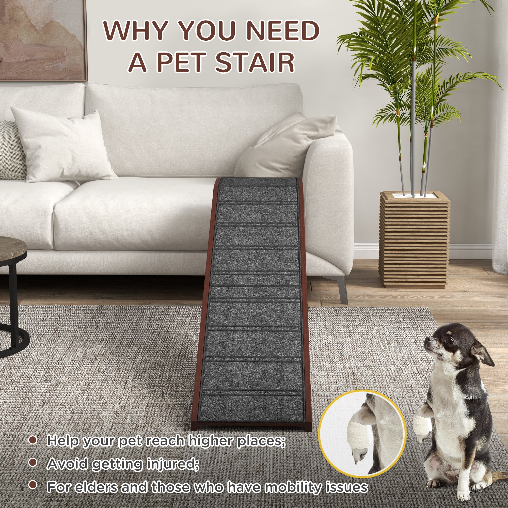 Helps your pet reach beds or furniture with ease.