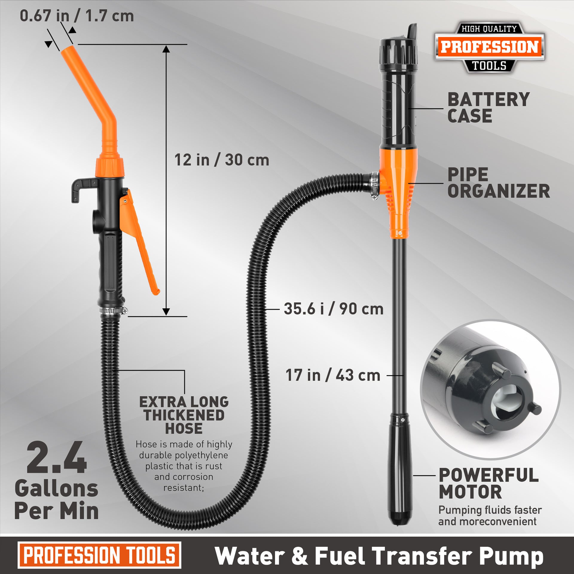 Easy to use, corrosion-resistant, and long-lasting. Max flow of 0.65 and head up to 3m.