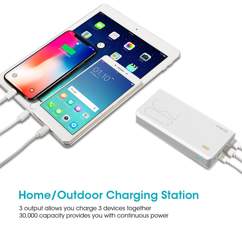 ROMOSS Sense 8+ 30000mAh Power Bank, fast and safe charging for devices