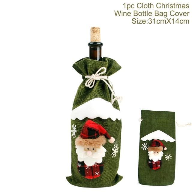 Package includes 1 set of Christmas wine bottle socks.