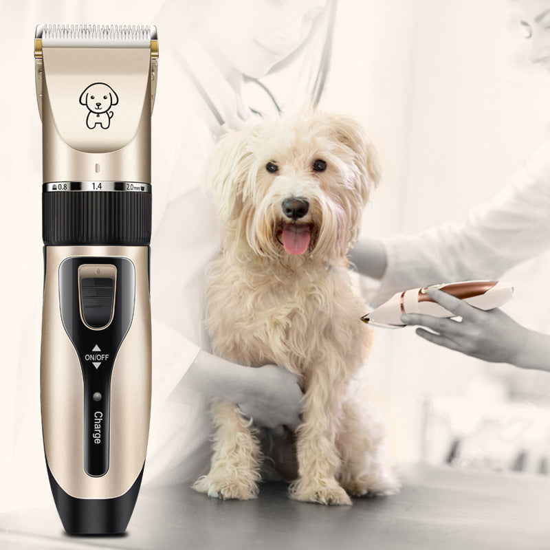 Pet hair trimmer with sharp ceramic blade.