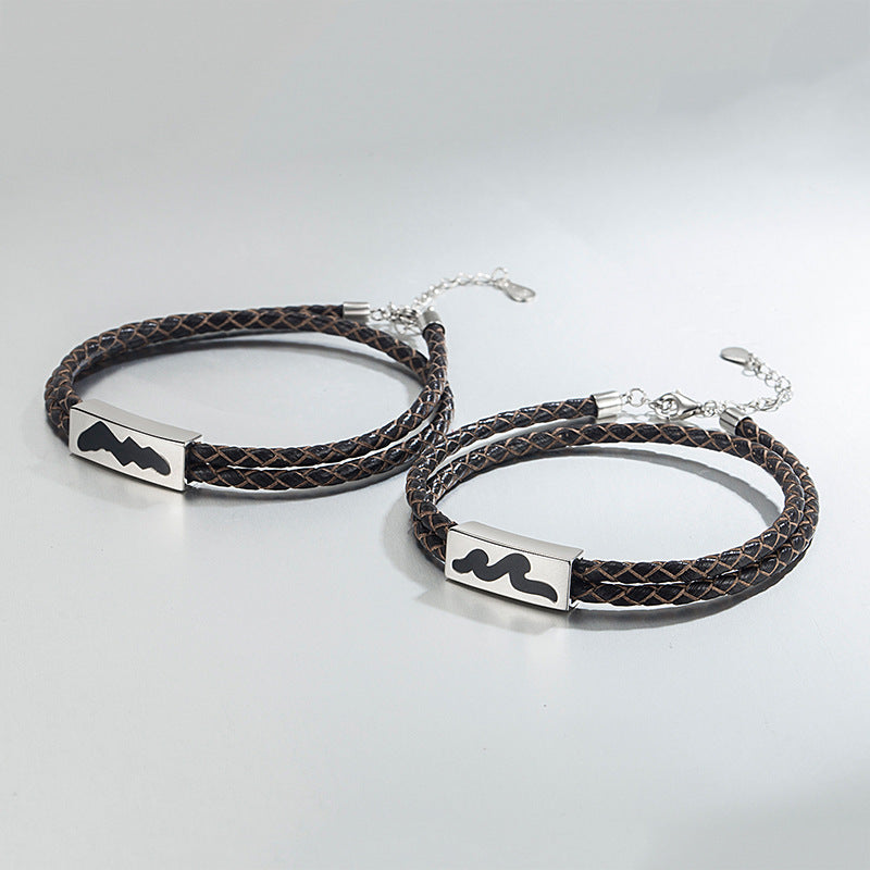 S925 sterling silver mountain hand rope for couples.