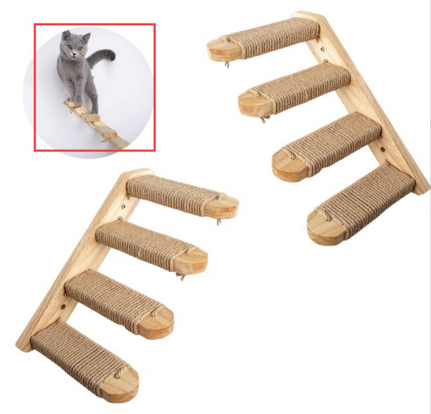 Multi-tiered ladder for cat fun and exercise.