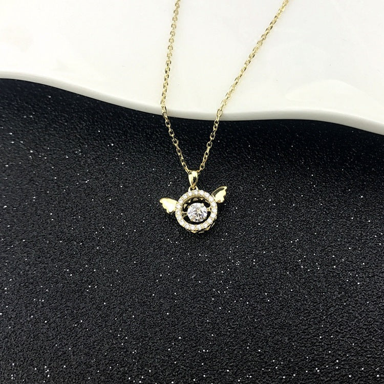 Women's 925 silver necklace blends Korean style with a gem-inlaid pendant for timeless beauty