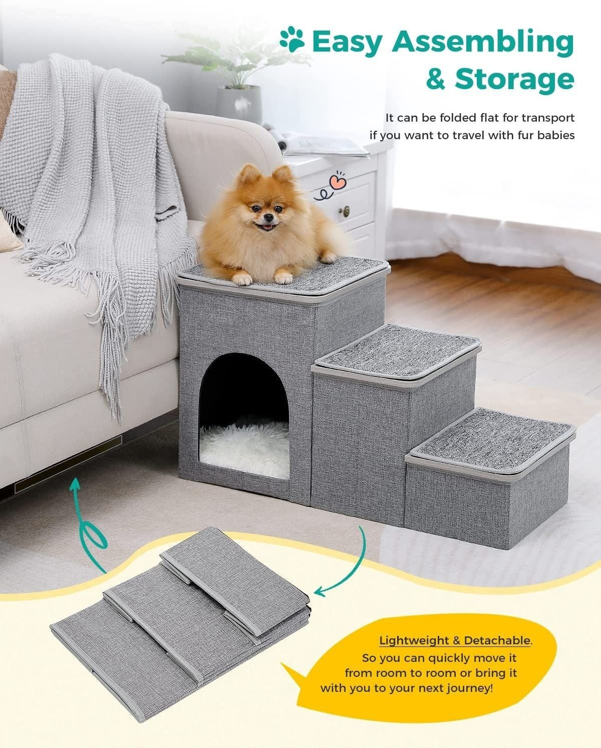 Accommodates your cat with comfort and safety.