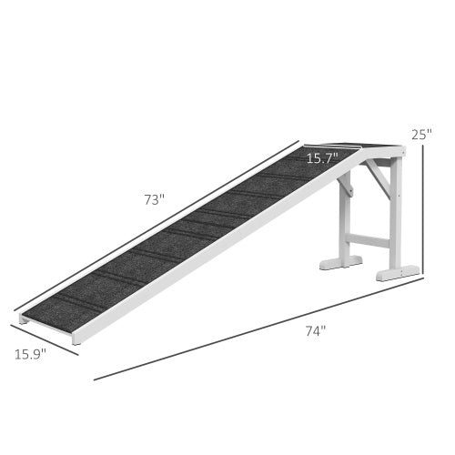 Ramp For Dog Bed, Pet Ramp For Dog With Non-slip Carpet And Top Platform