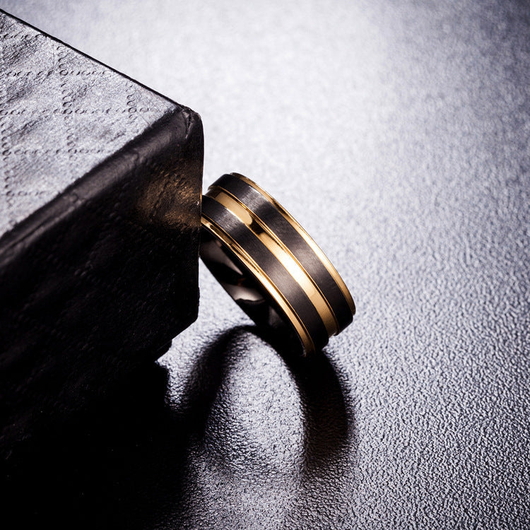 Stylish men's ring crafted from high-quality titanium.