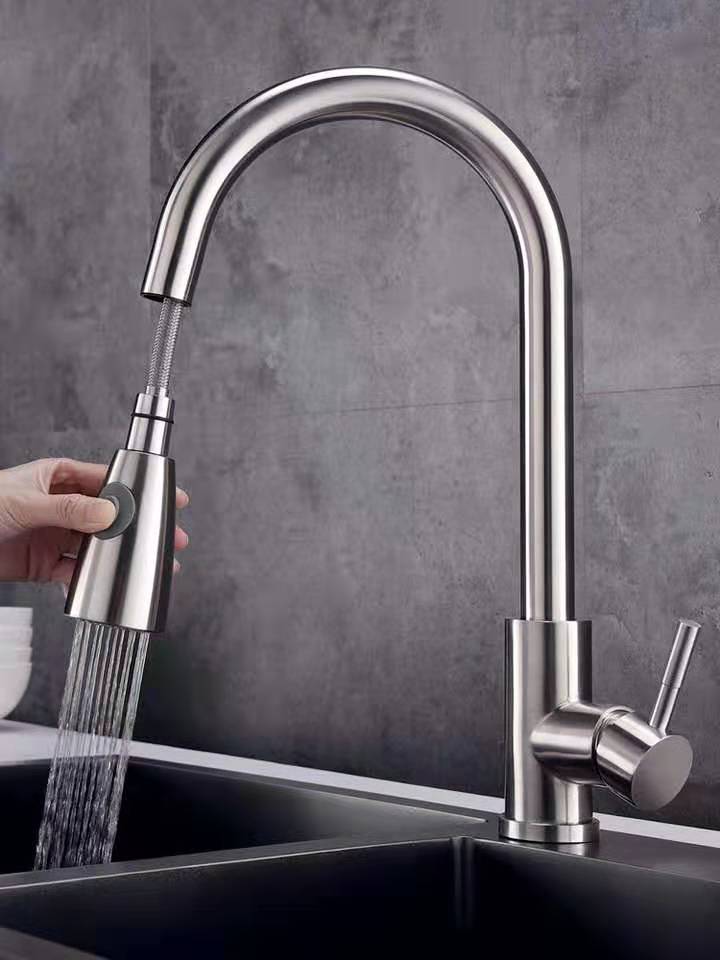 304 stainless steel kitchen faucet, ideal for sinks with hot and cold water