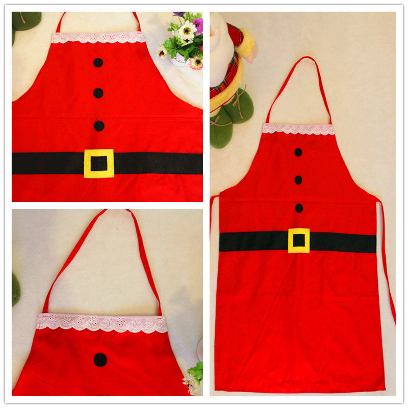 Christmas apron made of polyester, perfect for parties and decorations.