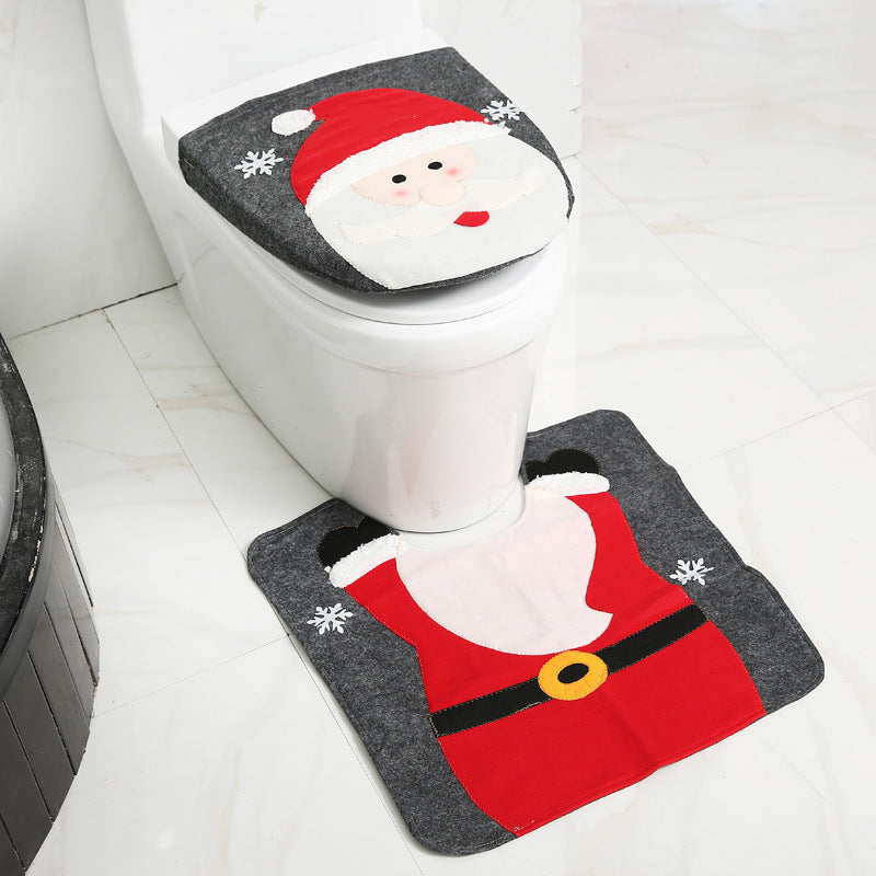 Christmas Bathroom Curtain - Santa Claus Toilet Decor