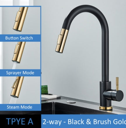 304 stainless steel kitchen faucet with 35mm valve for greater efficiency