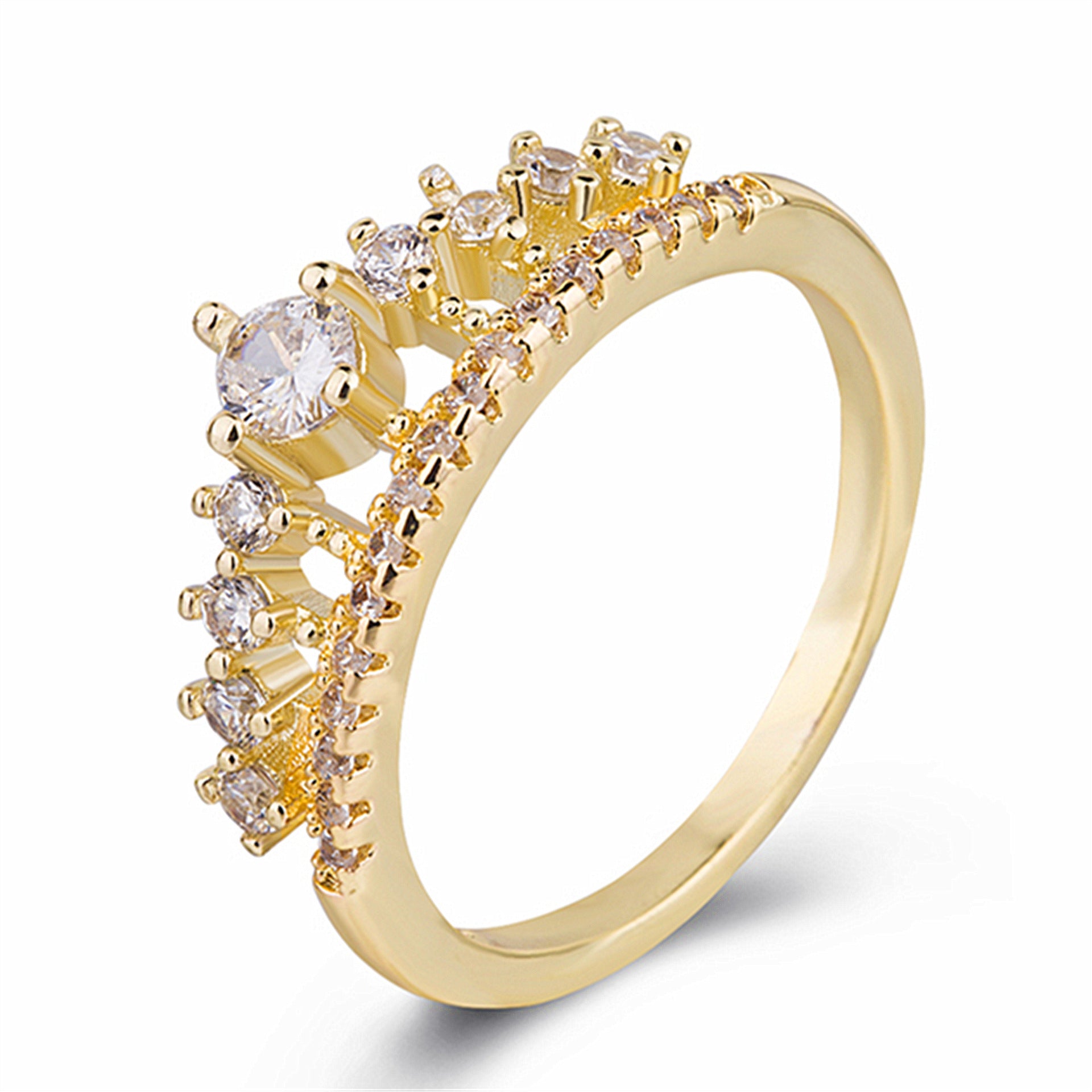 The micro-set gems are intricately inlaid to create a royal and elegant look.