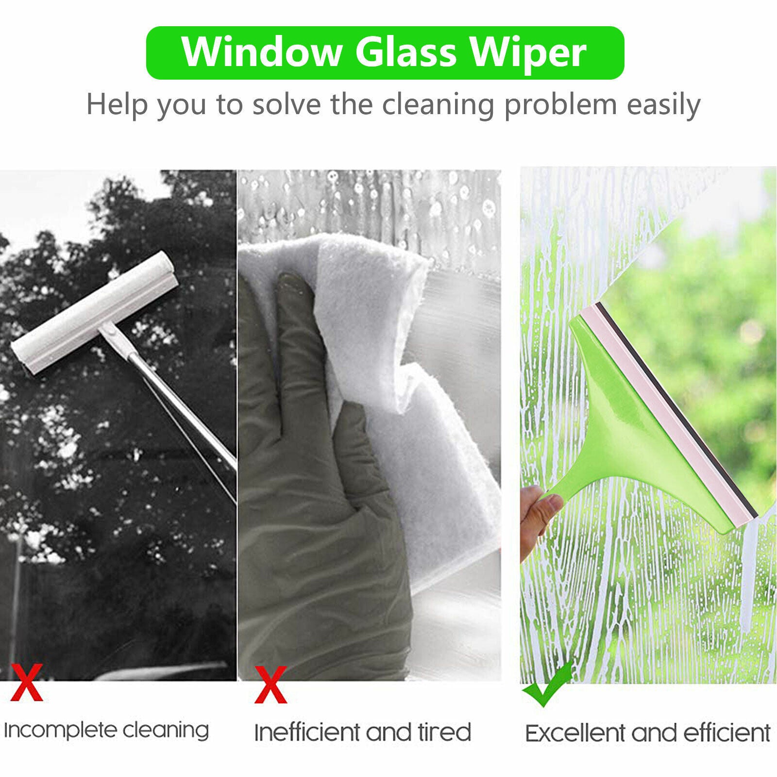 3X Glass Wiper Cleaner, with ergonomic design, offers grip and comfort to clean windows easily