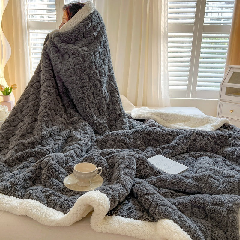 Double Layer Berber Fleece Blanket Thickened Tower Velvet Cover Blanket