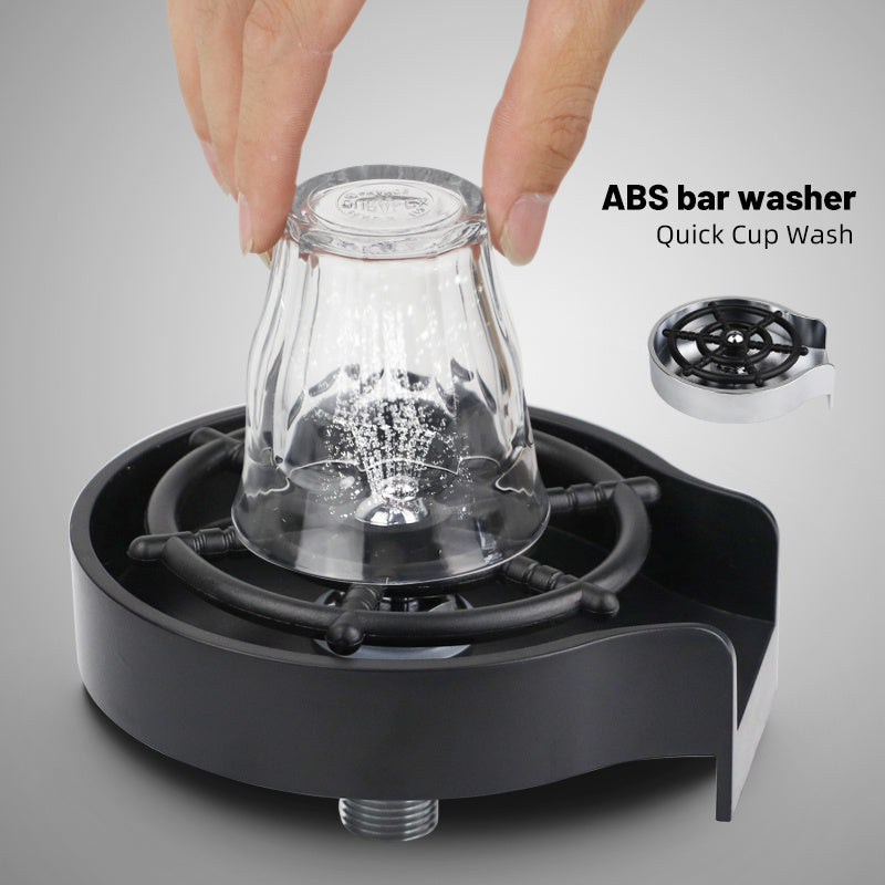 High-pressure cup washer for bar counters and kitchen sinks