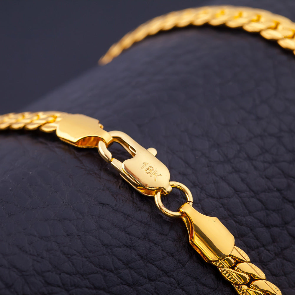 Crafted from durable copper with electroplating, this snake chain necklace exudes style