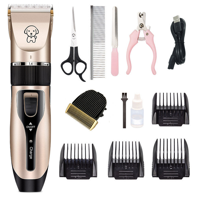 Pet hair trimmer with easy-to-change blade.