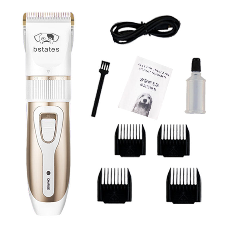 Pet hair trimmer with scissors and cutters.