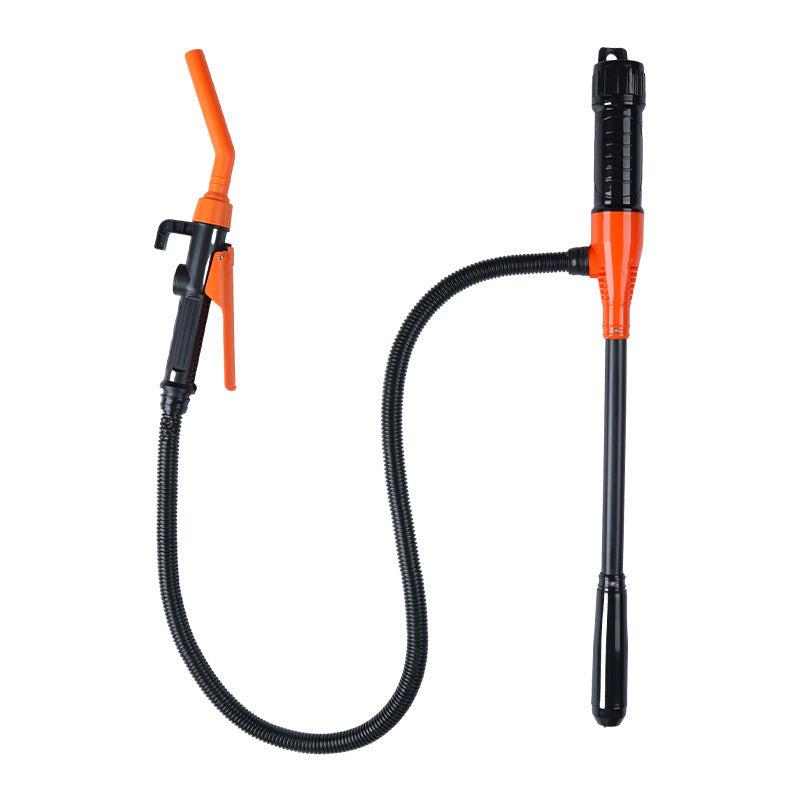 Portable oil pump ideal for outdoor use.