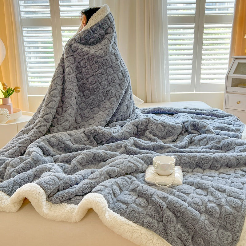 Double Layer Berber Fleece Blanket Thickened Tower Velvet Cover Blanket