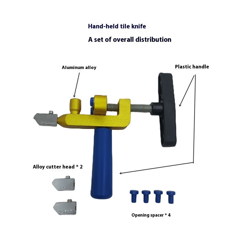 Hand-held Tile Opener Integrated Glass Knife Glass Sickle Two-in-one Tile Glass Knife Tile Cutter