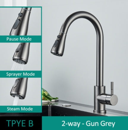 Stainless steel kitchen faucet spout available in various colors and styles