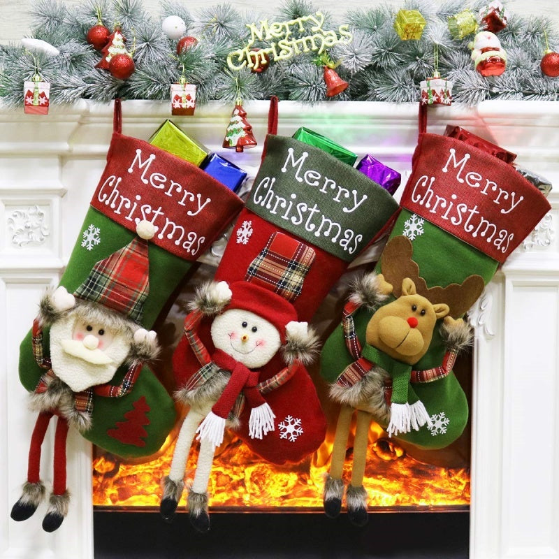 Decorate Christmas with 2024 3D Plush Big Stockings