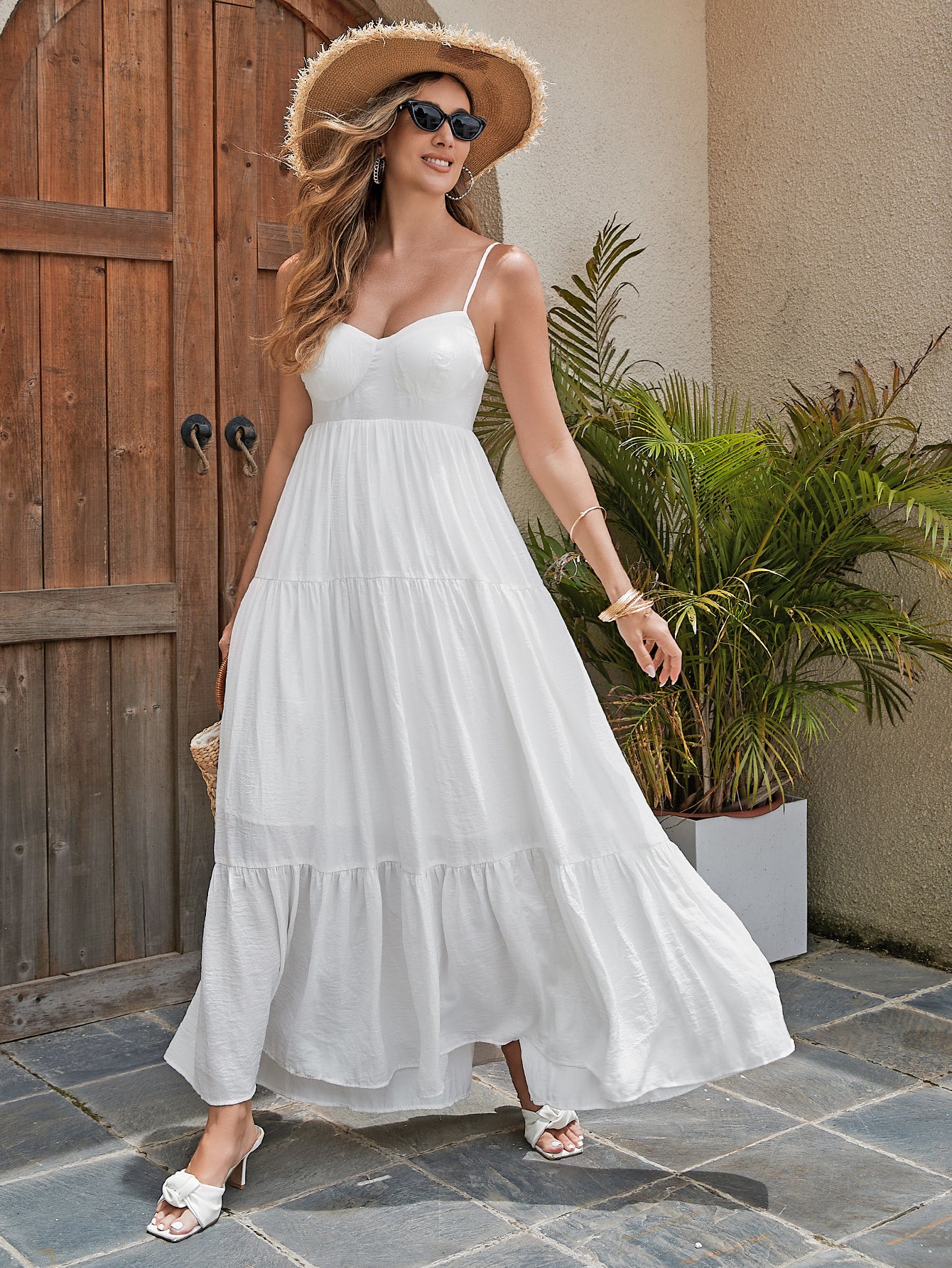 Women's Satin Maxi Dress - Elegant Matte Finish With Built-In Bra Pads, Flowy Skirt, And Elastic Back For Ultimate Comfort