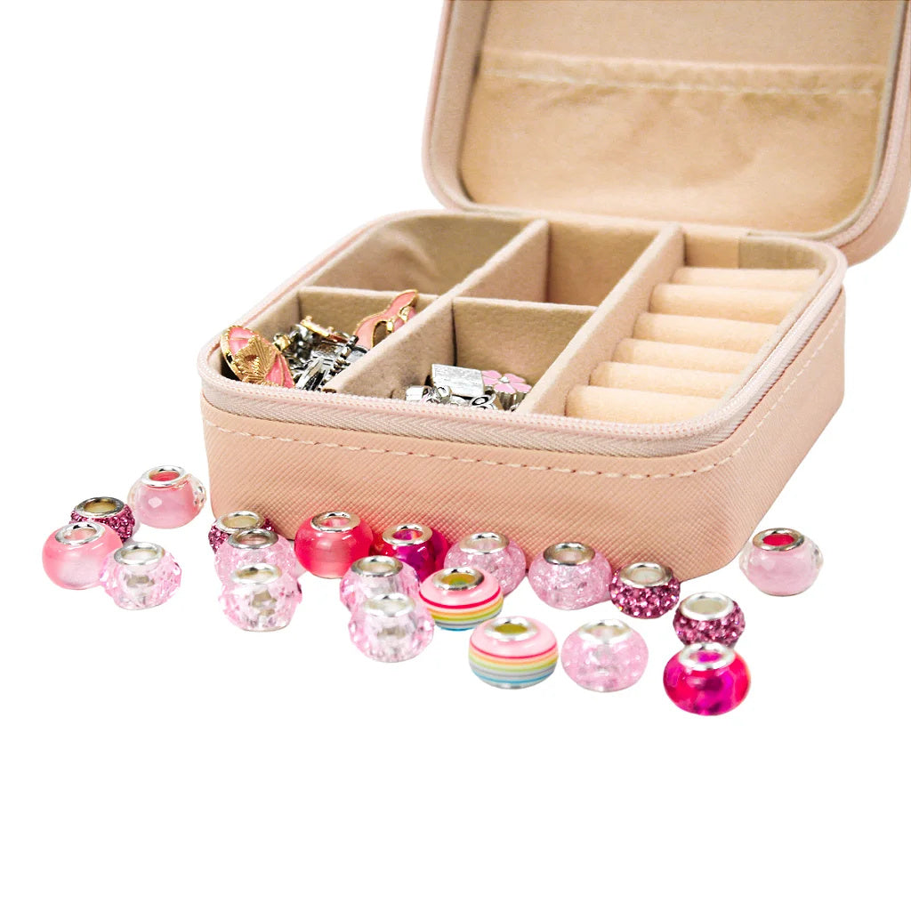 Kit Portable Jewelry Door Travel Case With Beads To Mount Necklace Bracelet