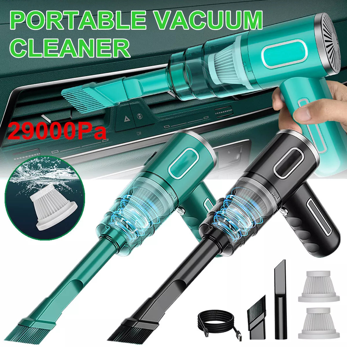 "Rechargeable cordless vacuum cleaner with compact and strong design."