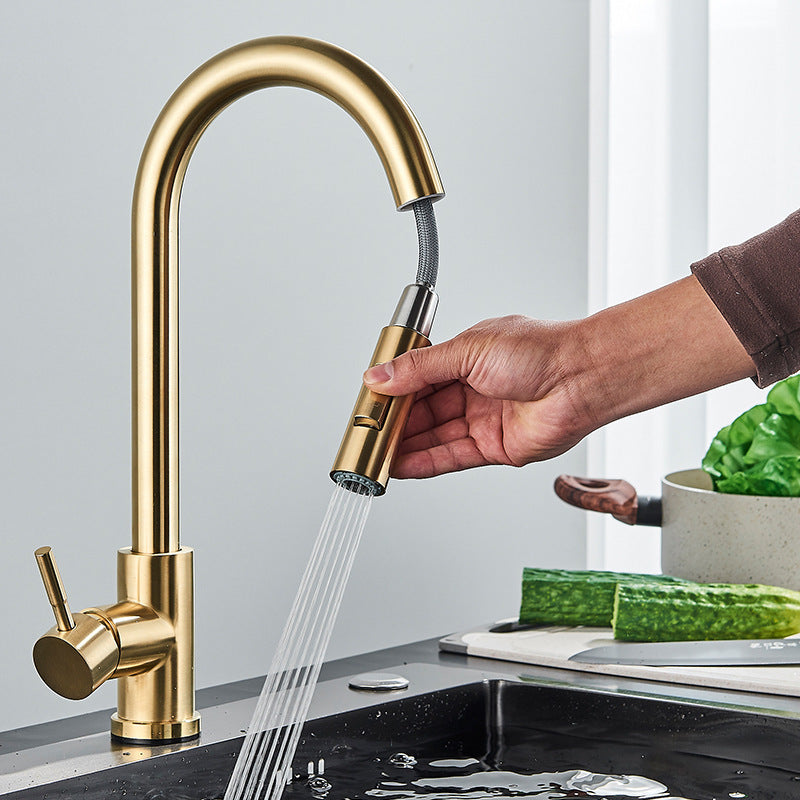 Stainless steel kitchen faucet, durable and functional for daily use