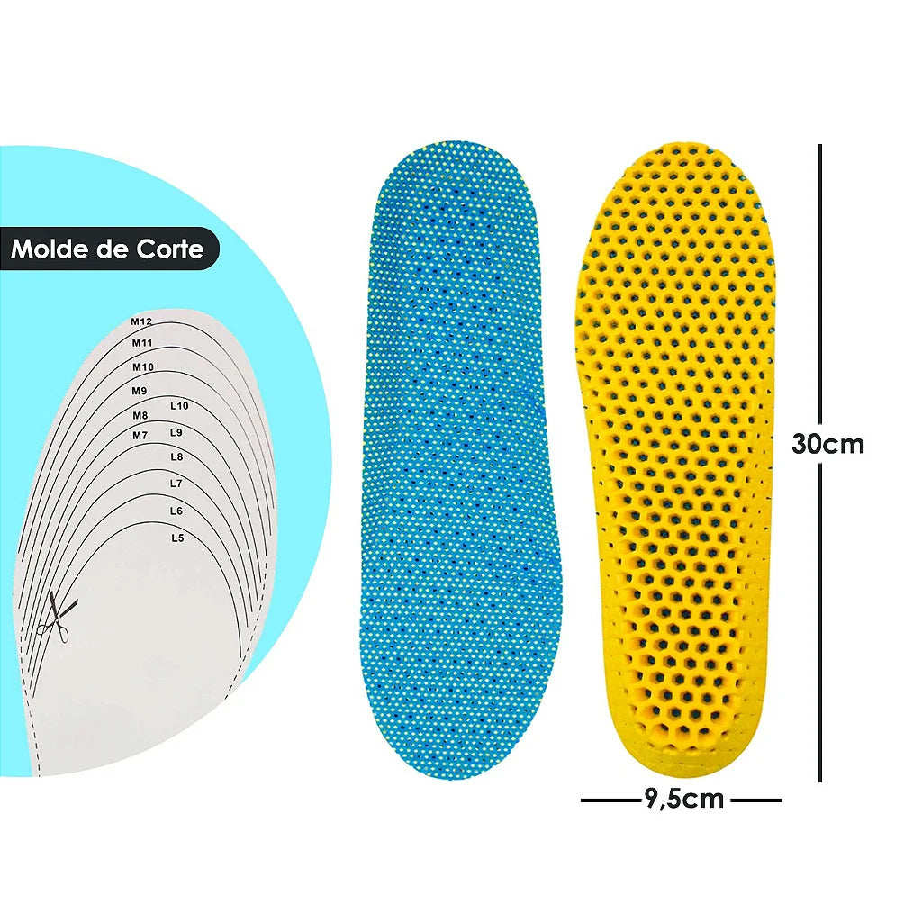 Pair of Anatomical Orthopedic Insoles – Breathable Memory Foam for Ultimate Comfort & Support