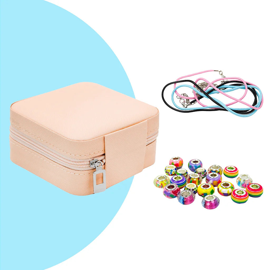 Kit Portable Jewelry Door Travel Case With Beads To Mount Necklace Bracelet